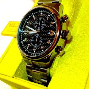 ⌚️🔥INVICTA®Black & StainlessSteel SilverWatch🔥⌚️Unisex